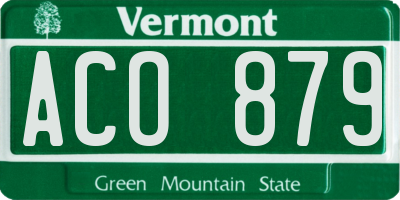 VT license plate ACO879
