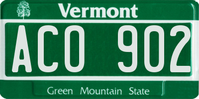 VT license plate ACO902