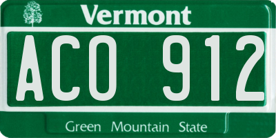 VT license plate ACO912