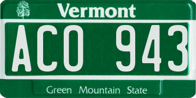 VT license plate ACO943