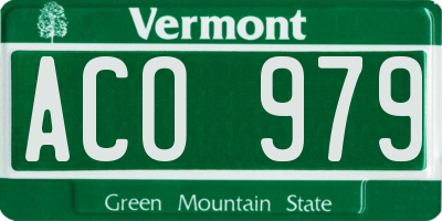VT license plate ACO979