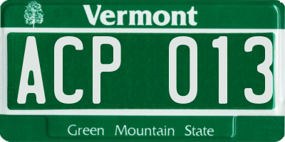 VT license plate ACP013
