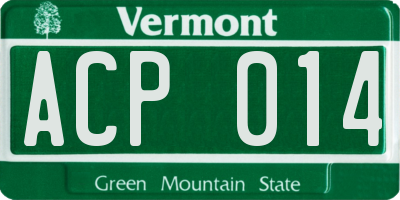 VT license plate ACP014