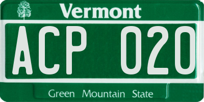 VT license plate ACP020