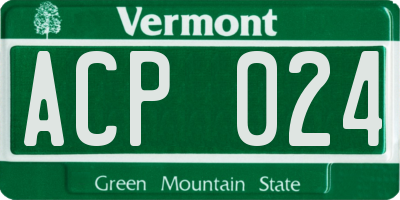 VT license plate ACP024