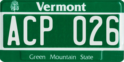 VT license plate ACP026