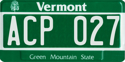 VT license plate ACP027