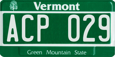 VT license plate ACP029