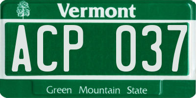 VT license plate ACP037