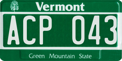 VT license plate ACP043