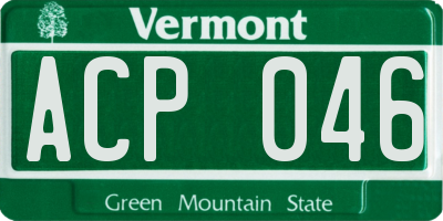 VT license plate ACP046