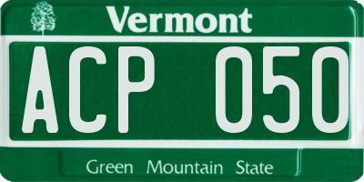 VT license plate ACP050
