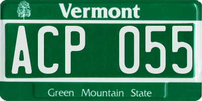 VT license plate ACP055