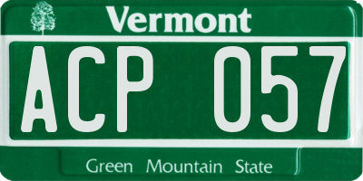 VT license plate ACP057
