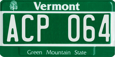 VT license plate ACP064