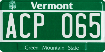 VT license plate ACP065