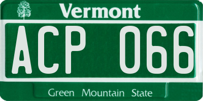 VT license plate ACP066