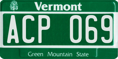 VT license plate ACP069