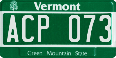 VT license plate ACP073