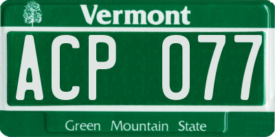 VT license plate ACP077
