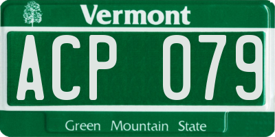 VT license plate ACP079