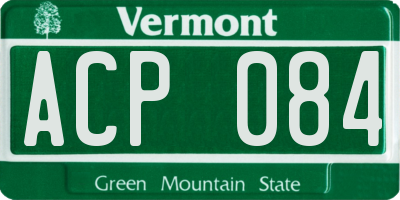 VT license plate ACP084