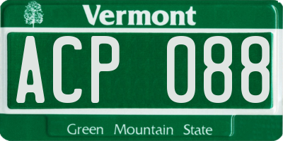 VT license plate ACP088