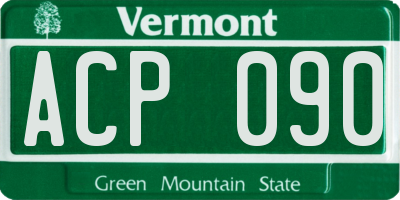 VT license plate ACP090