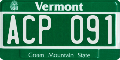 VT license plate ACP091