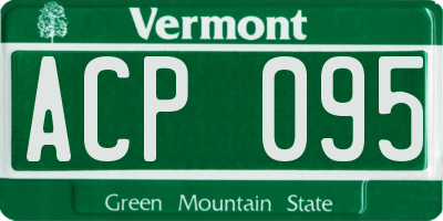 VT license plate ACP095