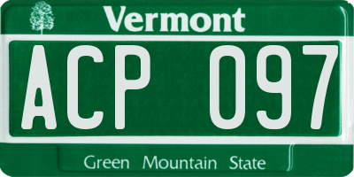 VT license plate ACP097