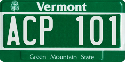 VT license plate ACP101