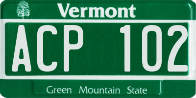 VT license plate ACP102