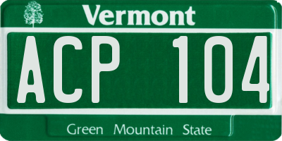 VT license plate ACP104