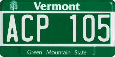 VT license plate ACP105