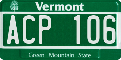 VT license plate ACP106