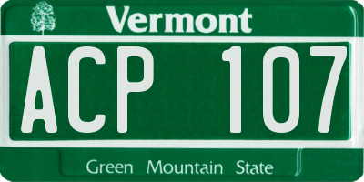 VT license plate ACP107