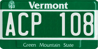 VT license plate ACP108