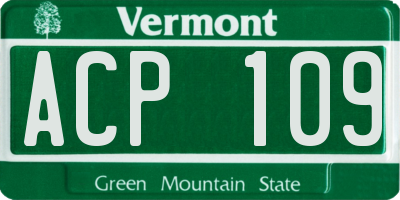 VT license plate ACP109