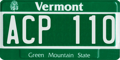 VT license plate ACP110
