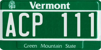 VT license plate ACP111