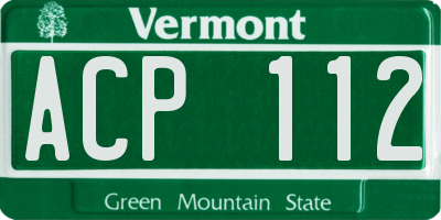 VT license plate ACP112