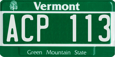 VT license plate ACP113