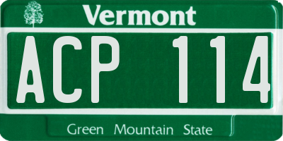 VT license plate ACP114