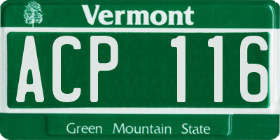 VT license plate ACP116