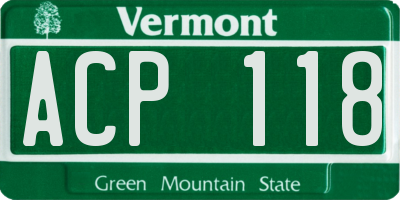 VT license plate ACP118