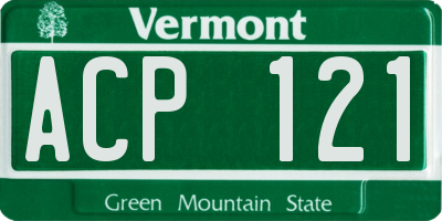 VT license plate ACP121