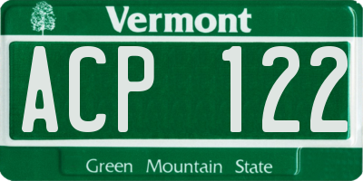 VT license plate ACP122