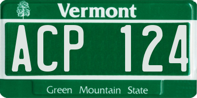 VT license plate ACP124