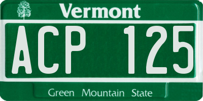 VT license plate ACP125